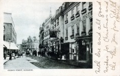 Richmond George Street towards station,hotels and inns Greyhound,street-townscape